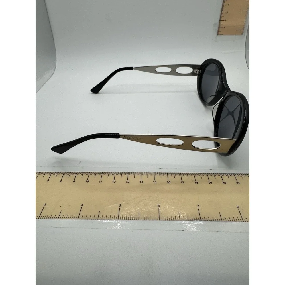 Vintage Fiorucci Black Steampunk Oversized Sunglasses